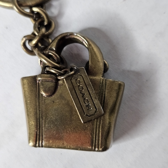 Coach Brass Handbag Charm Pendant Keychain Vintage - Picture 7 of 9